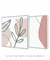Conjunto com 2 Quadros Decorativos - Folhagem Boho Quadrado + Nuances Minimal Rose e Bege - Rachel Moya | Art Studio - Quadros Decorativos