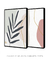 Conjunto com 2 Quadros Decorativos - Leaf Minimal Colagem + Nuances Minimal Rose e Bege - Rachel Moya | Art Studio - Quadros Decorativos