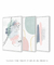 Conjunto com 3 Quadros Decorativos - Colors Of Dreams IV + Composição Minimalista I + Rose Aqua - Rachel Moya | Art Studio - Quadros Decorativos