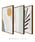 Conjunto com 3 Quadros Decorativos - Leaf Minimal Nude + Nuances Minimal Nude + Leaf Minimal Colagem