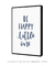 Quadro Decorativo Frase Be Happy Little One Marinho na internet