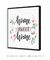 Quadro Decorativo Frase Home Sweet Home Floral Quadrado