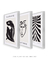 Conjunto com 3 Quadros Decorativos - Inspirado Matisse Nu Noir + Inspirado Matisse Rosto Noir + Inspirado Matisse Botânico Cut Outs Noir I - Rachel Moya | Art Studio - Quadros Decorativos