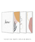 Conjunto com 4 Quadros Decorativos - Home Horizontal + Leaf Minimal Colors + Ramo Minimalista + Nuances Minimal Rose e Bege - Rachel Moya | Art Studio - Quadros Decorativos