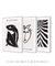 Conjunto com 3 Quadros Decorativos - Inspirado Matisse Nu Noir + Inspirado Matisse Rosto Noir + Inspirado Matisse Botânico Cut Outs Noir I - Rachel Moya | Art Studio - Quadros Decorativos