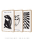 Conjunto com 3 Quadros Decorativos - Inspirado Matisse Nu Noir + Inspirado Matisse Rosto Noir + Inspirado Matisse Botânico Cut Outs Noir I - loja online