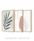 Conjunto com 3 Quadros Decorativos - Leaf Minimal Colagem + Nuances Minimal Rose e Bege + Leaf Minimal Bege - loja online