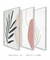 Conjunto com 3 Quadros Decorativos - Leaf Minimal Colagem + Nuances Minimal Rose e Bege + Leaf Minimal Bege - Rachel Moya | Art Studio - Quadros Decorativos