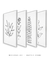 Conjunto com 4 Quadros Decorativos - Ramo Fine Line 01 + Ramo Fine Line 02 + Ramo Fine Line 03 + Ramo Fine Line 04 - Rachel Moya | Art Studio - Quadros Decorativos