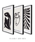 Conjunto com 3 Quadros Decorativos - Inspirado Matisse Nu Noir + Inspirado Matisse Rosto Noir + Inspirado Matisse Botânico Cut Outs Noir I - loja online