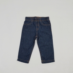 TALLE 12 MESES - PANTALON JEAN LIVIANO AZUL CINTURA ELASTICA - CARTERS