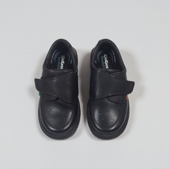 TALLE 27 ( SUELA 20 CM ) - ZAPATOS ESCOLARES CUERO NEGRO C/VELCRO - KICKERS