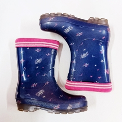 BOTAS LLUVIA AZUL ESTAMPADAS PUÑO ALGODÓN ROSA - RAPSODIA - TALLE 27/28