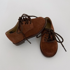 TALLE 4 ( 14. CM SUELA) - ZAPATOS GAMUZA MARRON ACORDONADOS - JANIE AND JACK - comprar online