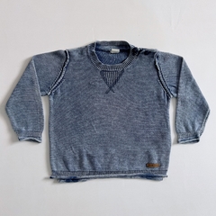 TALLE 9/12 MESES - SWEATER TEJIDO AZUL GASTADO - CHEEKY