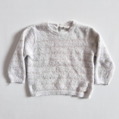 TALLE L ( 9/12 MESES ) - SWEATER TEJIDO PELITO GRIS C/BRILLITO - CHEEKY