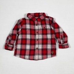 TALLE 3/6 MESES - CAMISA M/LARGA VIYELA CUADRILLE ROJA BLANCA - ZARA