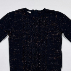 TALLE 9/10 AÑOS - SWEATER AZUL BRILLO CIERRE ESPALDA - MONSOON - comprar online