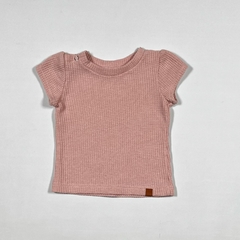 TALLE 9/12 MESES - REMERA M/CORTA ROSA TELA PANAL - MINI ANIMA