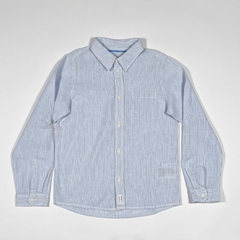 TALLE 7/8 AÑOS - CAMISA M/LARGA BLANCA RAYAS CELESTE - H&M - comprar online