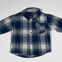 TALLE XL ( 12 MESES ) - CAMISA M/LARGA VIYELA CUADROS BLANCO AZUL - MINIMIMO - comprar online