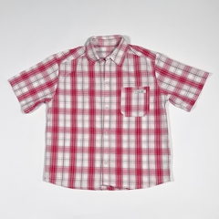 TALLE 8 AÑOS - CAMISA M/CORTA BLANCA CUADROS ROJOS - FULL SAIL