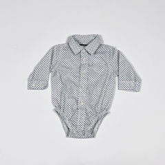 TALLE NB - CAMISA BODY M/LARGA BLANCA DIBUJO AZUL - CARTERS