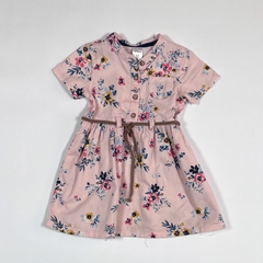 TALLE 12 MESES - VESTIDO M/CORTA ROSA FLORES - CARTERS