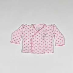 TALLE 0 - BATITA M/LARGA ROSA LUNARES OSO - BABYCOTTONS