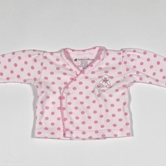 TALLE 0 - BATITA M/LARGA ROSA LUNARES OSO - BABYCOTTONS - comprar online