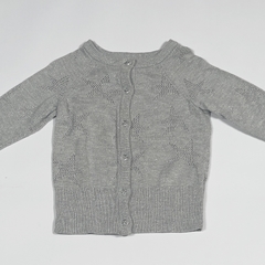 TALLE 2T - CAMPERA TEJIDA GRIS LUREX ESTRELLAS CALADAS - CAT&JACK - comprar online