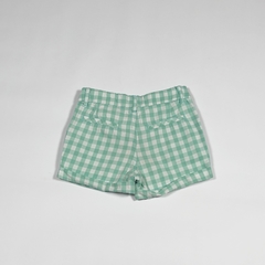 TALLE 3/4 AÑOS - SHORT GABRDINA FINA BLANCO CUADRITOS VERDE AGUA - H&M - comprar online