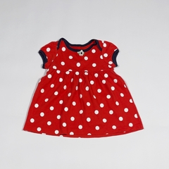 TALLE 9 MESES - VESTIDO M/CORTA ALGODON ROJO LUNARES C/BOMBACHA - CARTERS - comprar online