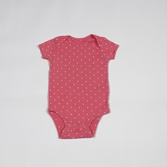 TALLE 3 MESES - BODY M/CORTA CORAL LUNARES BLANCA - CARTERS