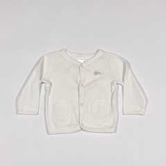 TALLE 6 MESES - CAMPERA ALGODON BLANCA BROCHES COLORES - CARTERS