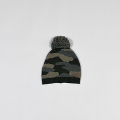 TALLE UNICO - GORRO LANA VERDE CAMUFLADO POMPOM - MINIMIMO