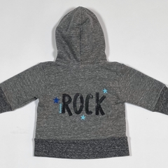 TALLE 1 - CAMPERA ALGODON C/FRIZA GRIS ESPALDA BORDADA ROCK - OWOKO en internet