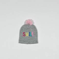 TALLE UNICO - GORRO LANA GRIS SMILE POMPM - TEX