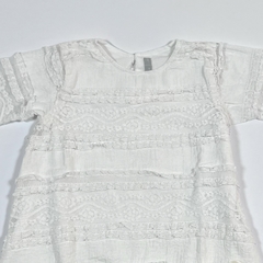 TALLE 1/ 18 MESES - VESTIDO M/LARGA BLANCO ENCANJE - MIMO - comprar online