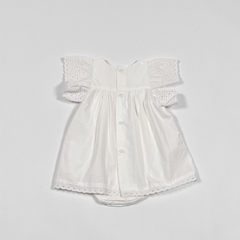 TALLE 3 MESES - VESTIDO BODY M/CORTA BLANCO MANGAS CALADAS - BABYCOTTONS en internet