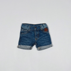 TALLE S ( 0/3 MESES ) - SHORT JEAN RIGIDO AZUL GASTADO - MINIMIMO