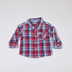 TALLE 12 MESES - CAMISA M/LARGA CUADROS AZUL ROJO BLANCO - YAMP