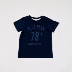 TALLE 4/6 MESES - REMERA M/CORTA AZUL ESTAMPA - H&M