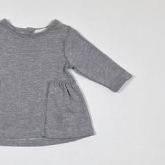 TALLE 0/3 MESES - VESTIDO ALGODÓN M/LARGA GRIS BRILLITOS - EARLY DAYS - comprar online