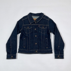 TALLE 4 - CAMPERA JEAN ELASTIZADA AZUL PESPUNTES OCRE - LEVIS