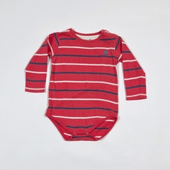 BODY TALLE 6 MESES - BIDY M/LARGA ROJO RAYAS AZUL BLANCAS - BABYCOTTONS