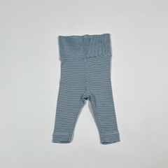 TALLE 1/2 MESES - PANTALON ALGODON LIVIANO BLANCO RAYAS AZULES - H&M