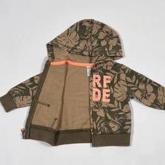 TALLE 6 MESES - CAMPERA ALGODON RUSTICO VERDE FLORES ESCRITURA FLUOR - CARTERS - comprar online