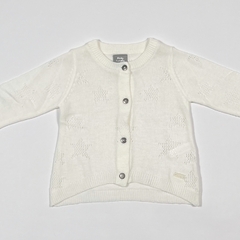 TALLE 3/6 MESES - CAMPERA TEJIDA CALADA BLANCA ESTRELLAS - COLLOKY - comprar online