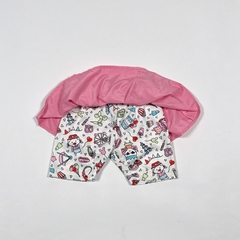 TALLE 3/6 MESES - SHORT BLANCO DIBUJOS TUTU ROSA - GRISINO - comprar online